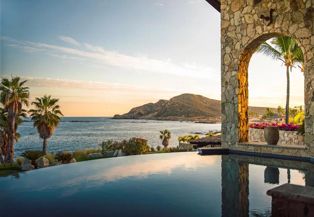 Modern luxury Chileno Bay homes for sale showcasing hillside estates with panoramic Sea of Cortez views